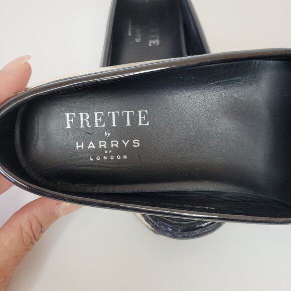 Frette Two-Tone Black and Cream Loafers - Picture 8 of 9